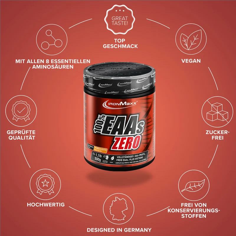 100% EAAs Zero (500g) - Peach Ice Tea