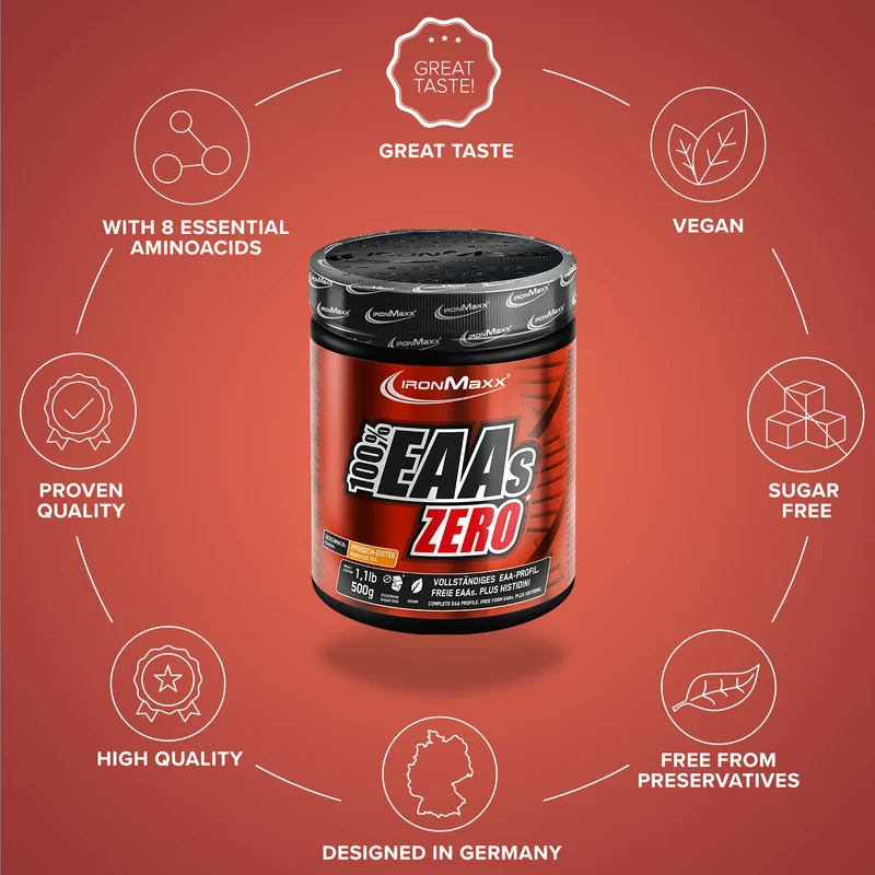 100% EAAs Zero (500g) - Peach Ice Tea