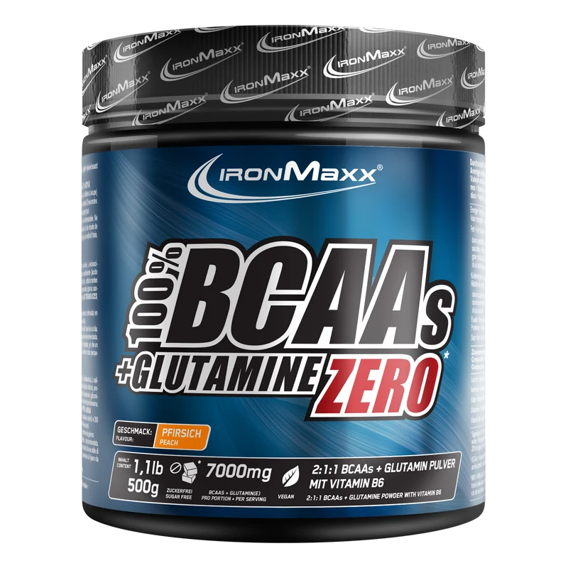 100% BCAAs + Glutamine Zero (500g) - Pfirsich