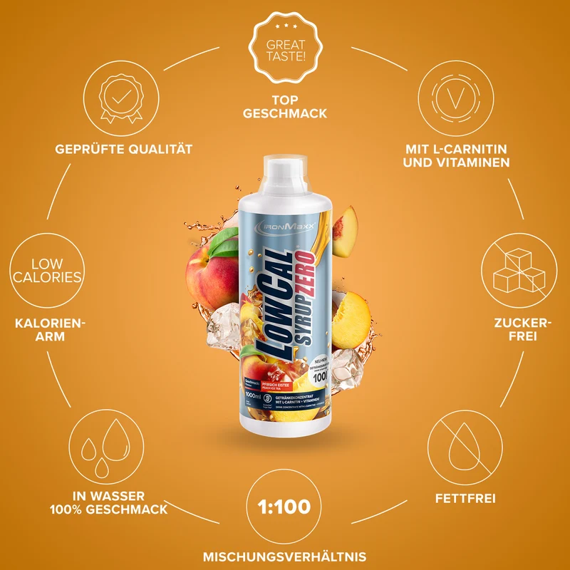 LowCal Syrup Zero (1000ml) - Pfirsich-Eistee