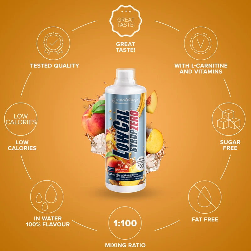 LowCal Syrup Zero (1000ml) - Pfirsich-Eistee