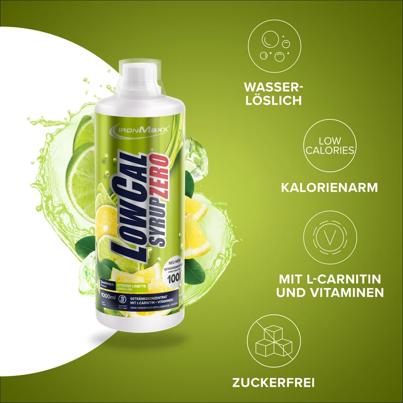 LowCal Syrup Zero (1000ml) - Zitrone Limette