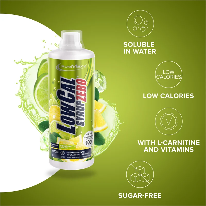 LowCal Syrup Zero (1000ml) - Zitrone Limette