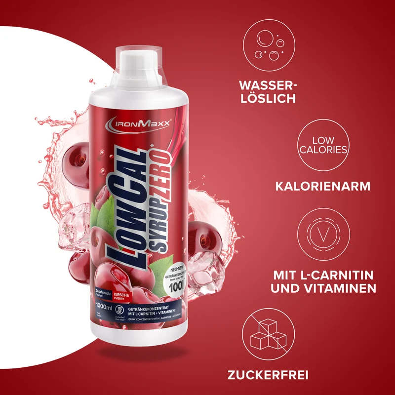 LowCal Syrup Zero (1000ml) - Kirsche