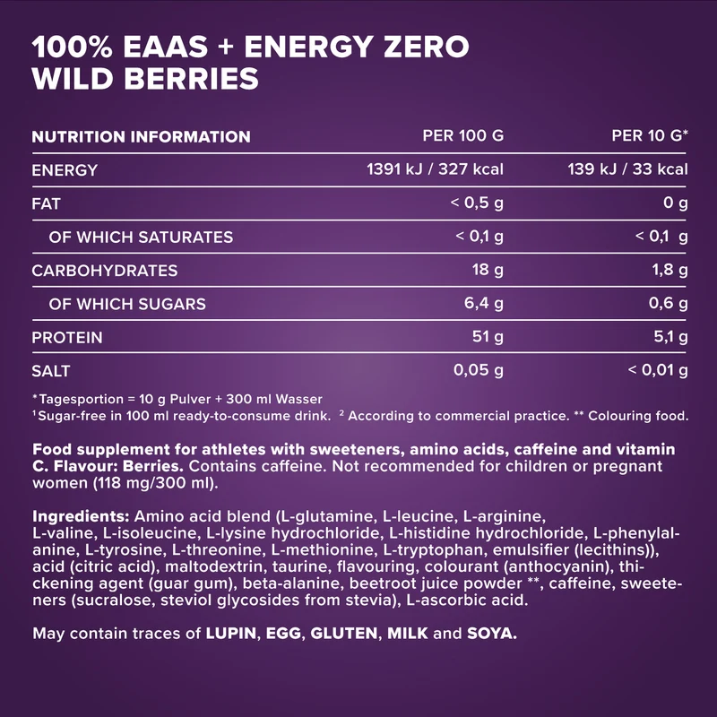 EAAs + Energy ZERO (500g) - Wild Berries
