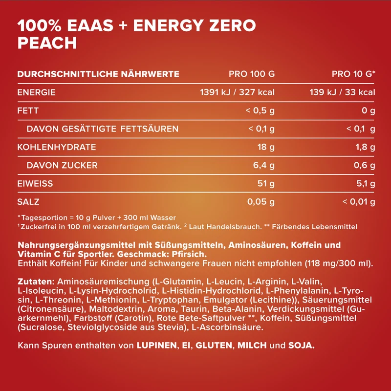 EAAs + Energy ZERO (500g) - Peach
