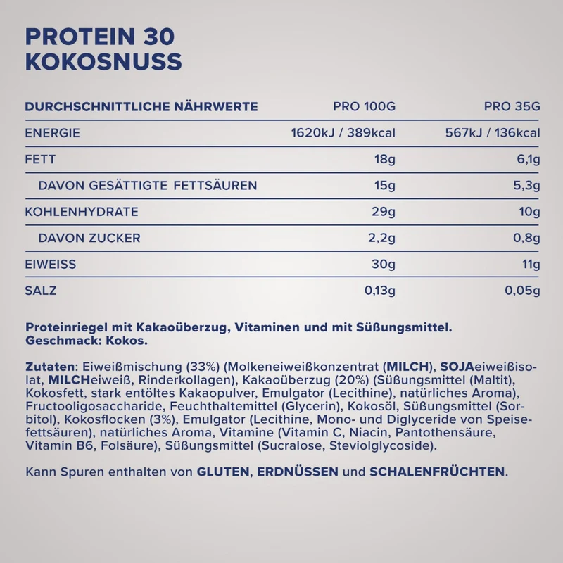 Protein 30 Protein Riegel (35g) - Kokosnuss