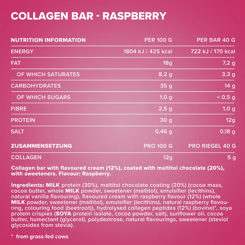 Collagen Bar (40g) - Raspberry