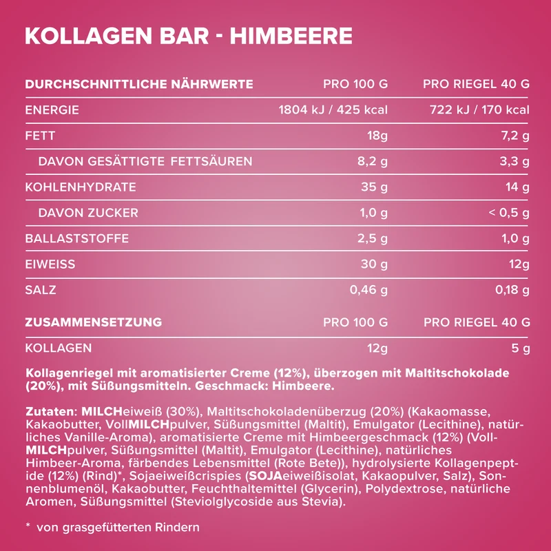 Collagen Bar (40g) - Raspberry