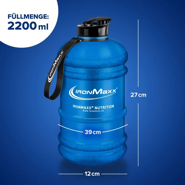IronMaxx WATER GALLON Frosted Blue, Inhalt 2200 ml