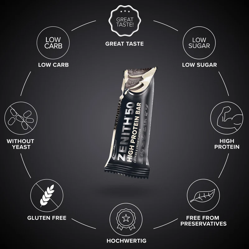 ZENITH® 50 Protein Riegel (45g) - Cookies & Cream