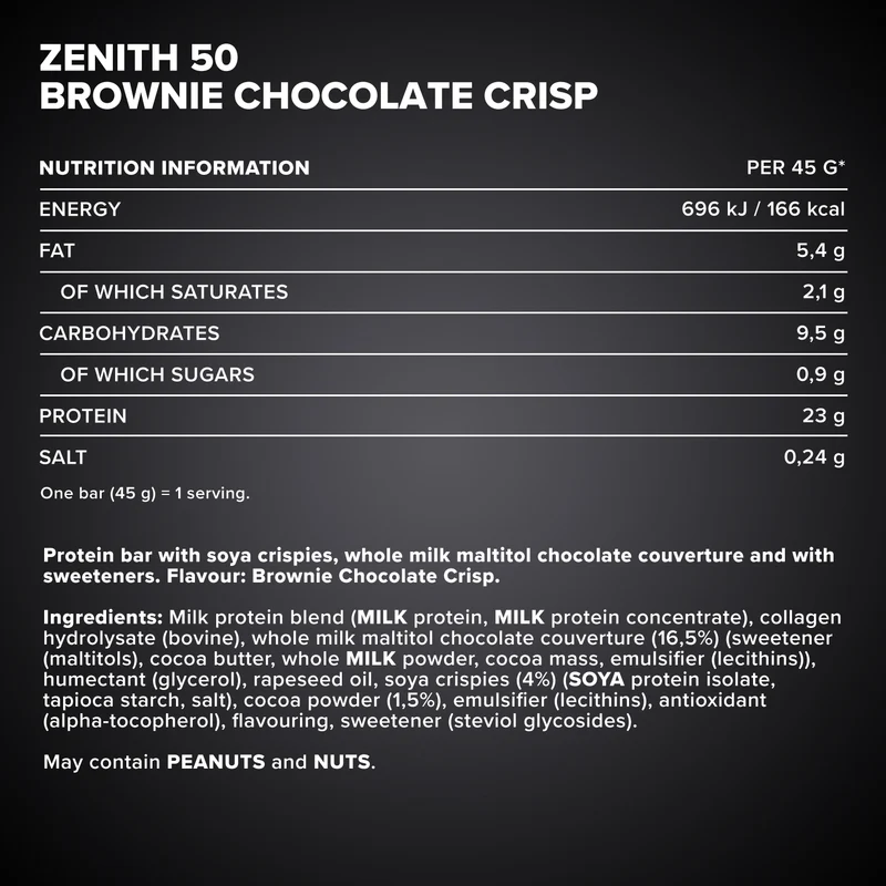 ZENITH® 50 Protein Riegel (45g) - Brownie Chocolate Crisp