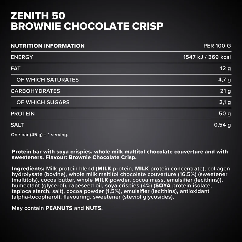 ZENITH® 50 Protein Riegel (100g) - Brownie Chocolate Crisp