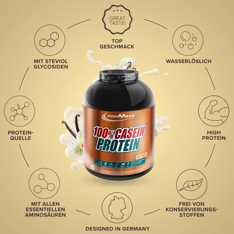 100% Casein Protein (2000g) - Vanille