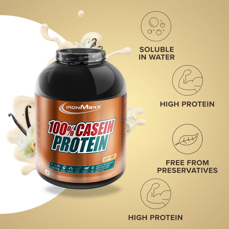 100% Casein Protein (2000g) - Vanille