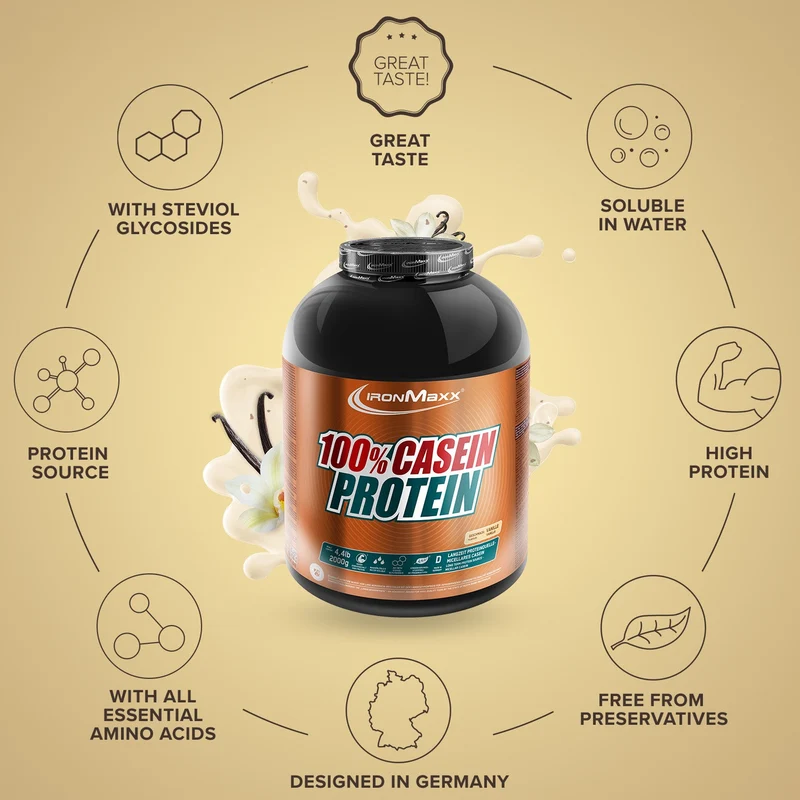 100% Casein Protein (2000g) - Vanille