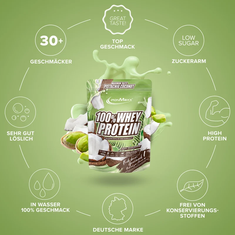 100% Whey Protein (500g) - Pistazie Kokos