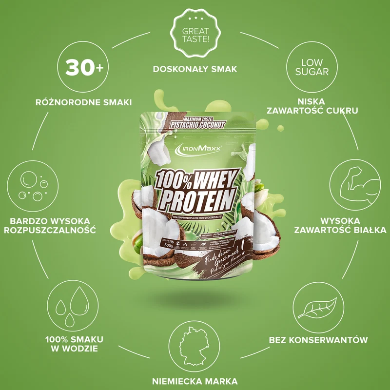 100% Whey Protein (500g) - Pistazie Kokos