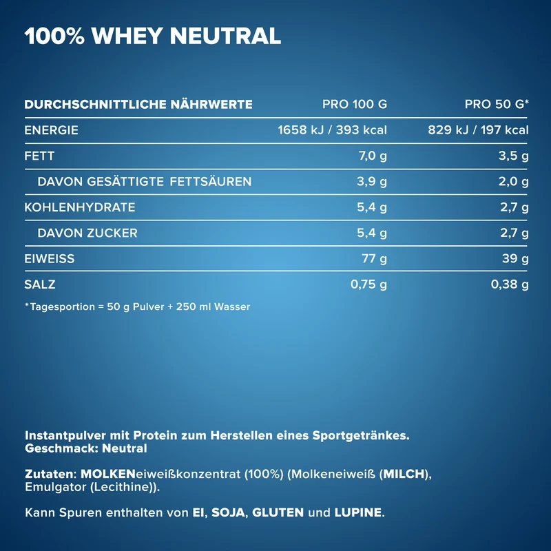 100% Whey Protein (500g) - Neutral