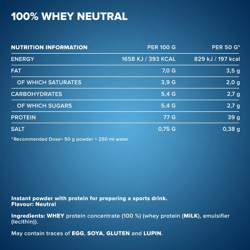 100% Whey Protein (500g) - Neutral