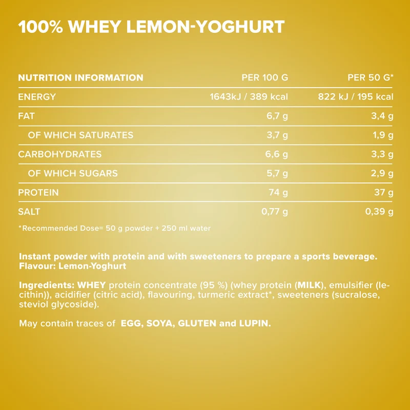 100% Whey Protein (500g) - Lemon-Yoghurt