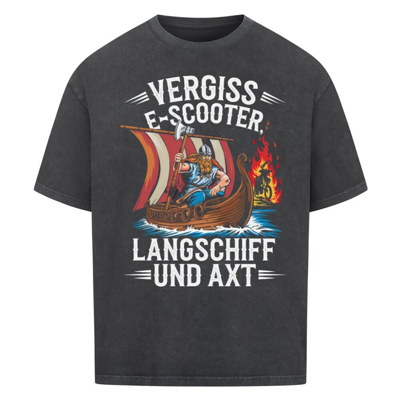 Langschiff und Axt - Oversized Premium Shirt Unisex