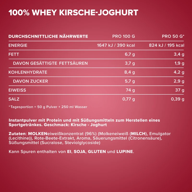 100% Whey Protein (500g) - Kirsche Yoghurt