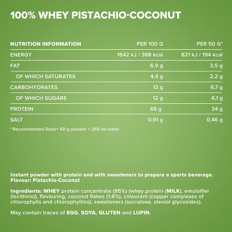 100% Whey Protein (2350g) - Pistazie-Kokos