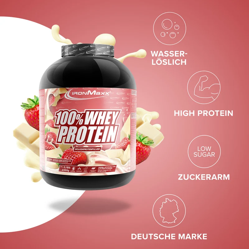 100% Whey Protein (2350g) - Weiße Schokolade-Erdbeere