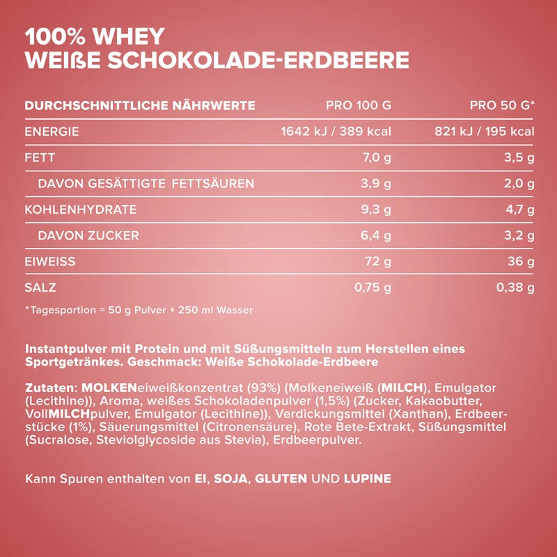100% Whey Protein (2350g) - Weiße Schokolade-Erdbeere
