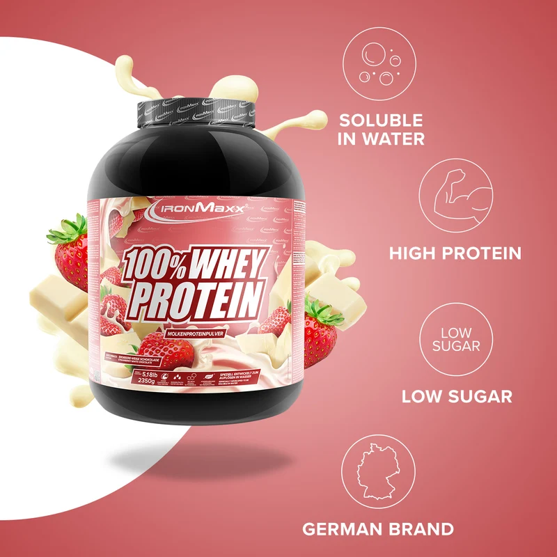 100% Whey Protein (2350g) - Weiße Schokolade-Erdbeere