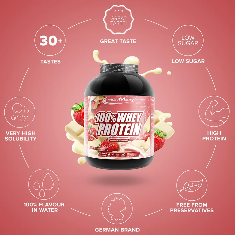 100% Whey Protein (2350g) - Weiße Schokolade-Erdbeere