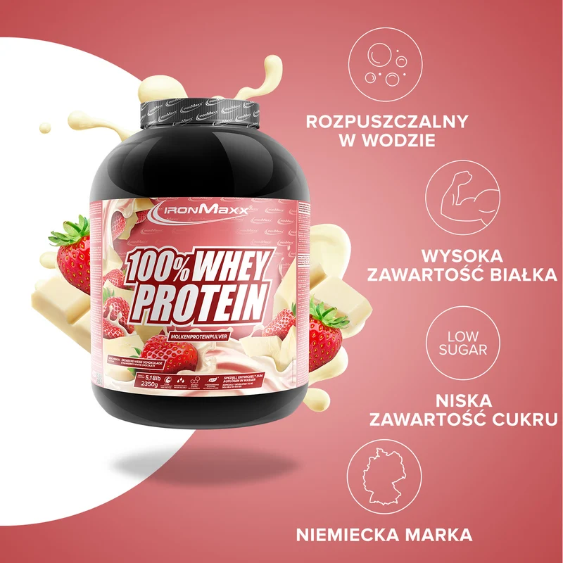 100% Whey Protein (2350g) - Weiße Schokolade-Erdbeere