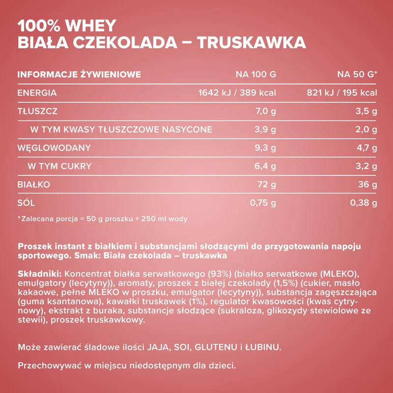 100% Whey Protein (2350g) - Weiße Schokolade-Erdbeere