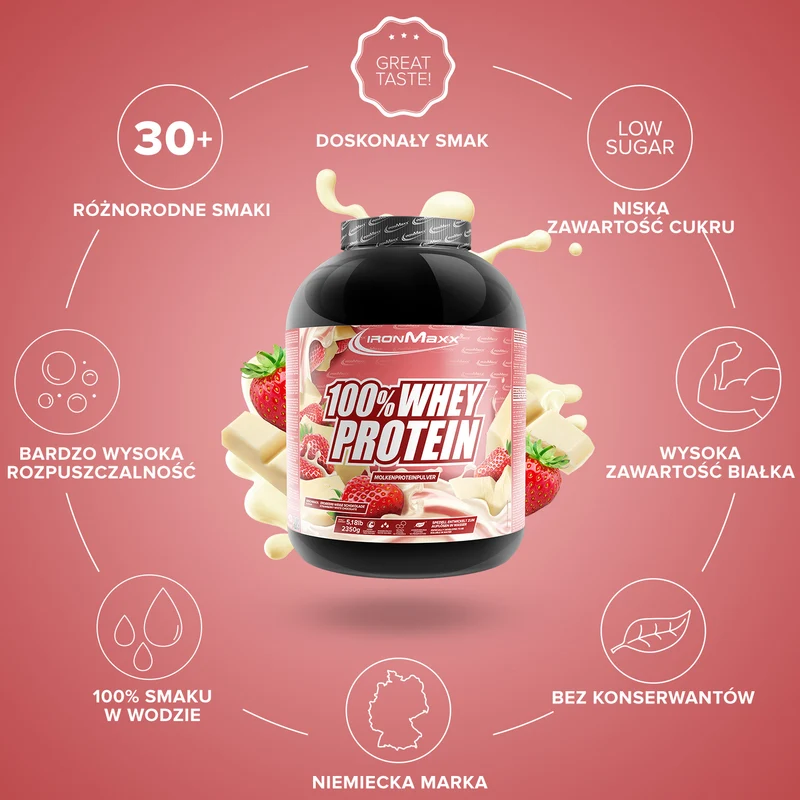 100% Whey Protein (2350g) - Weiße Schokolade-Erdbeere