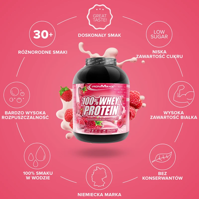 100% Whey Protein (2350g) - Himbeere