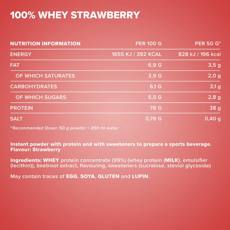 100% Whey Protein (2350g) - Erdbeere