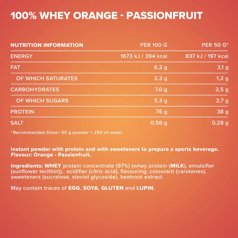 100% Whey Protein (2350g) - Orange Maracuja