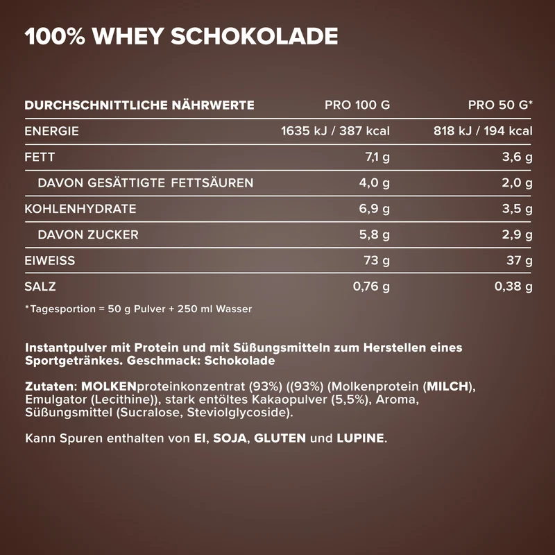 100% Whey Protein (2350g) - Milchschokolade