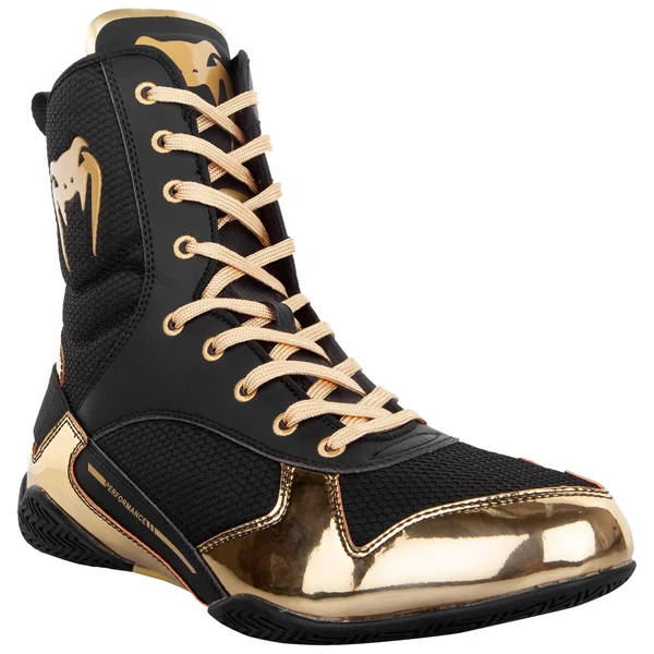 Venum ELITE BOXING SHOES Boxstiefel, Schwarz-Gold