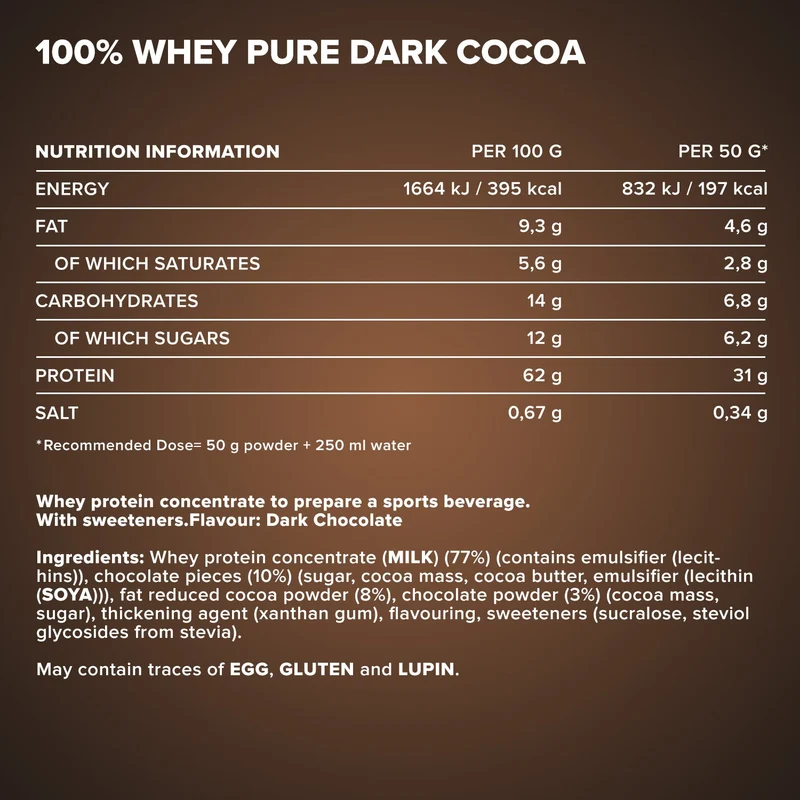 100% Whey Protein (2350g) - Pure Dark Cocoa