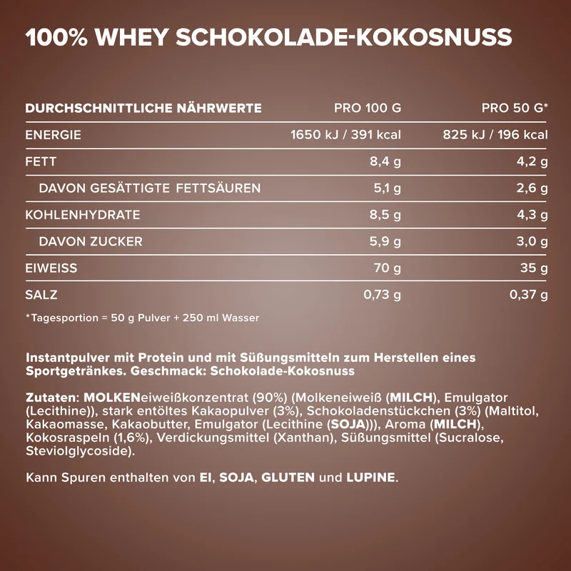 100% Whey Protein (2350g) - Schokolade Kokos