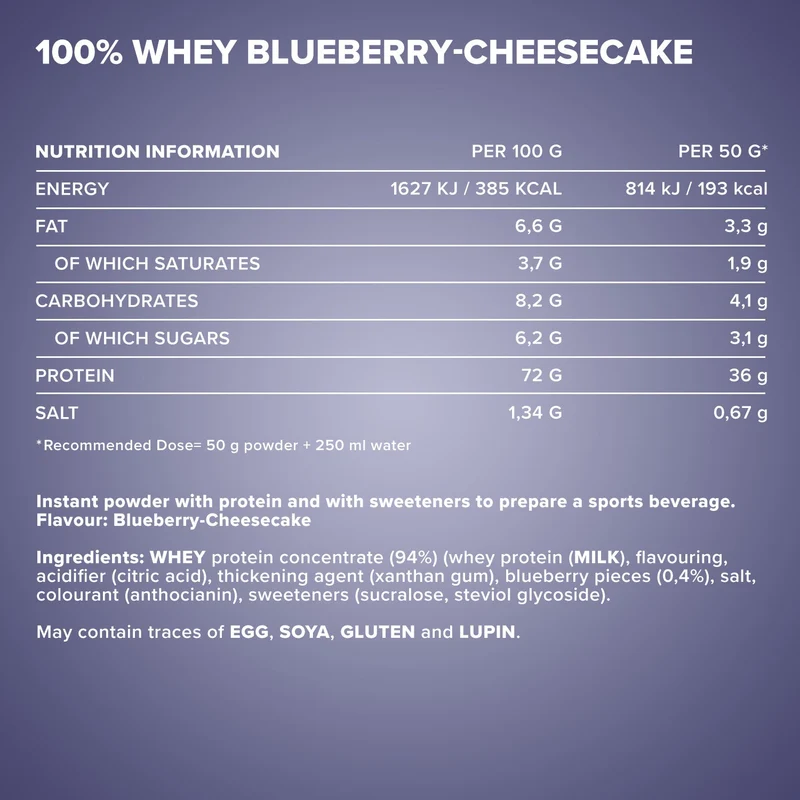 100% Whey Protein (2350g) - Blueberry Cheesecake