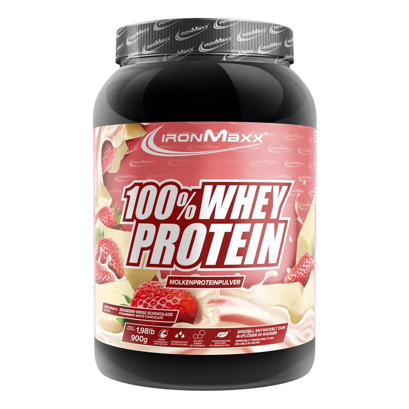 100% Whey Protein (900g) - Weiße Schokolade Erdbeere