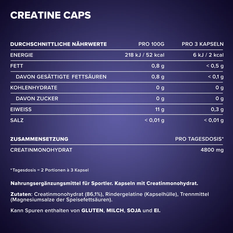 Creatine Caps Monohydrat - 130 Kapseln