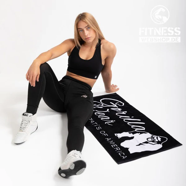 Gorilla Wear CLASSIC GYM TOWEL 50x100 cm, Black/White