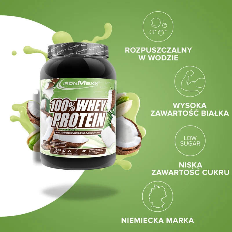 100% Whey Protein (900g) - Pistazie Kokos