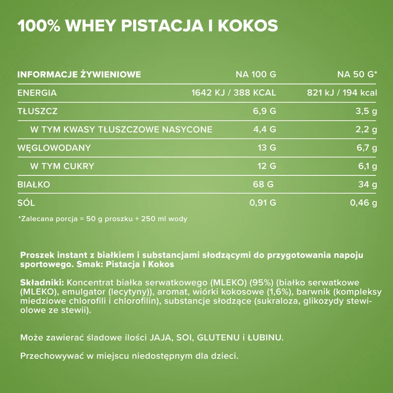 100% Whey Protein (900g) - Pistazie Kokos