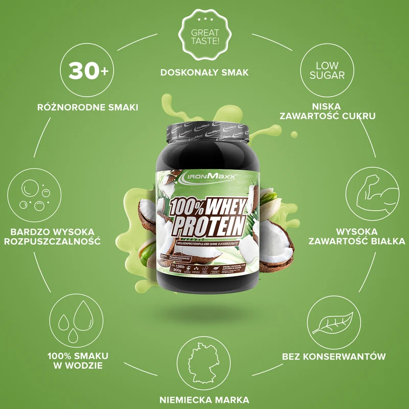 100% Whey Protein (900g) - Pistazie Kokos