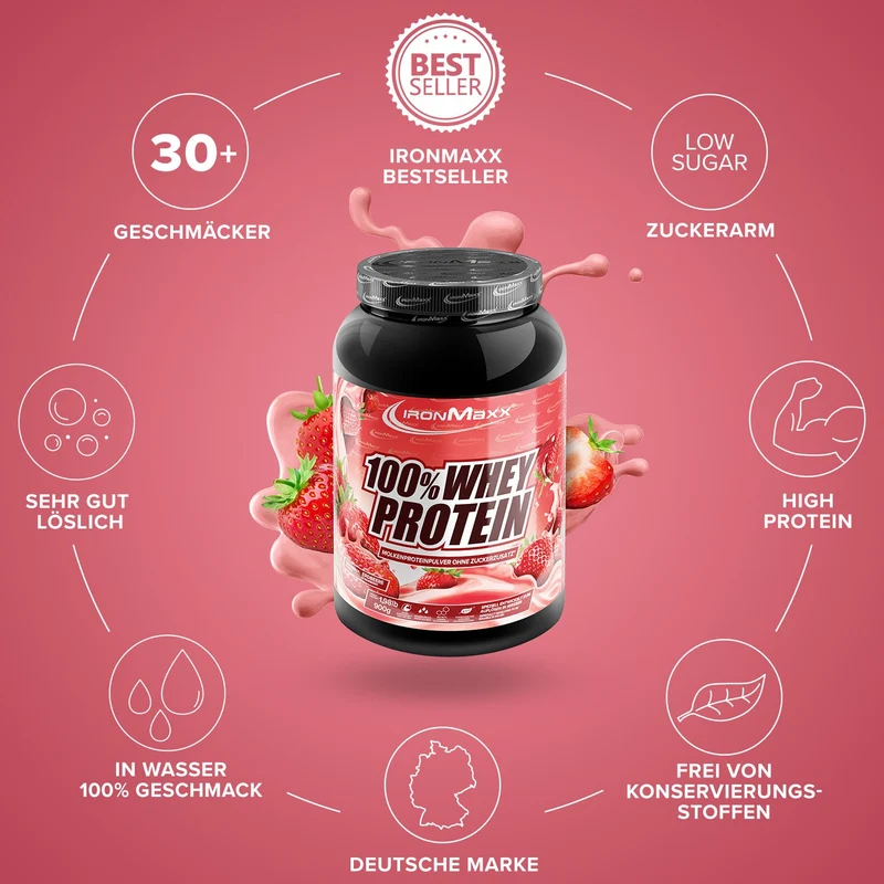 100% Whey Protein (900g) - Strawberry